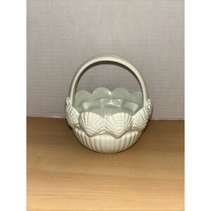 VTG Mint Green Fitz &‎ Floyd Scallop Basket With Stamp On Bottom